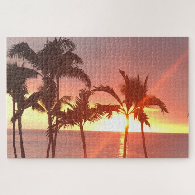 Hawaiian Sunset Foto Designed Puzzle (Horizontal)
