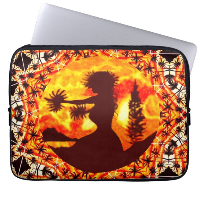 Hawaiian Sunset Hula Palms Laptopschutzhülle (Vorderseite)