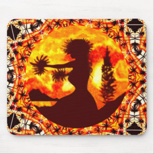 Hawaiian Sunset Hula Palms Mousepad