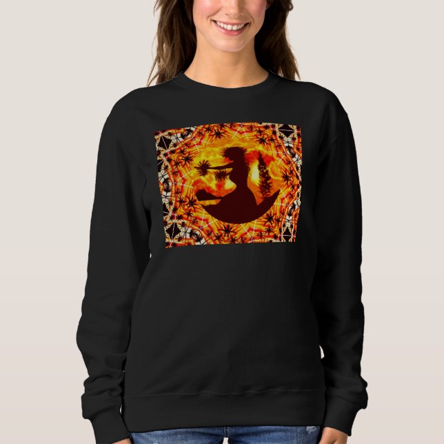 Hawaiian Sunset Hula Palms Sweatshirt (Vorderseite)