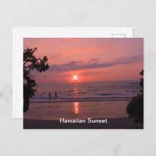 Hawaiian Sunset Ocean Beach Feiertagspostkarte
