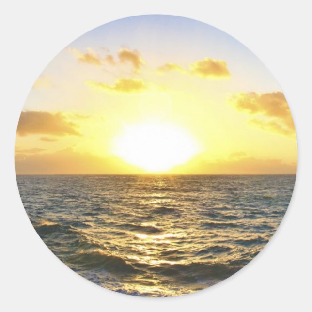 Hawaiian Sunset Runder Aufkleber (Vorderseite)