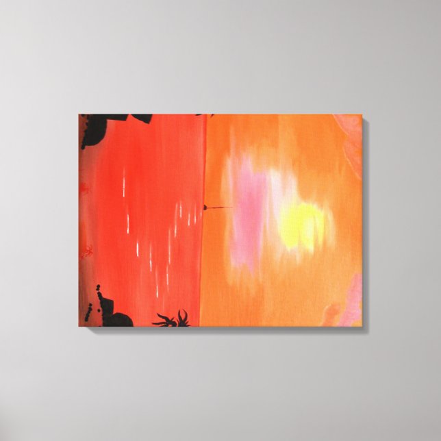 Hawaiian Sunset Sky und Sailboat Canvas Print Leinwanddruck (Vorderseite)