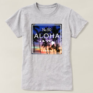 Hawaiian Sunset Vibes mit Palmbaumglühen T-Shirt