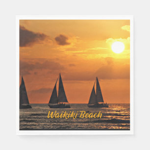 Hawaiian Sunset, Waikiki Beach, Serviette