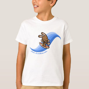 Hawaiian Surfing Bunny Holiday Blue Cartoon Band T-Shirt