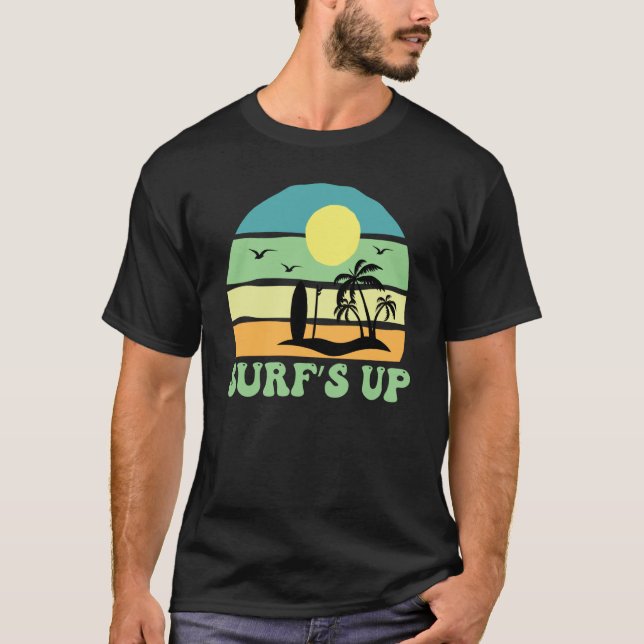 Hawaiian Surfs Up Hawaii Pineapple Tiki T-Shirt (Vorderseite)