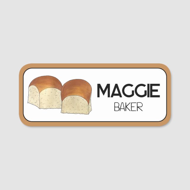 Hawaiian Sweet Rolls Brot Abendessen Roll Bäckerei Namensschild (Vorderseite)