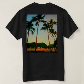 Hawaiian T Shirt Sunset and Palms 2 Side Graphics