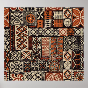 Hawaiian Tapa: Stammes-Patchwork Poster