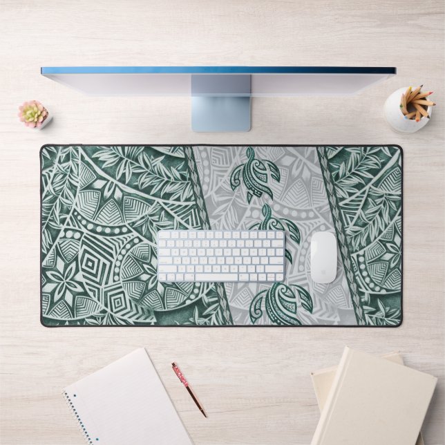 Hawaiian Tapa und Honu Schreibtischunterlage (Büro 1)