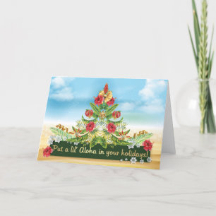 Hawaiian Theme Holiday Card Feiertagskarte