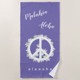 Hawaiian Theme Peace Liebe Blumenfrieden Strandtuch