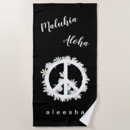 Hawaiian Theme Peace Liebe Floral Peace Sign Strandtuch