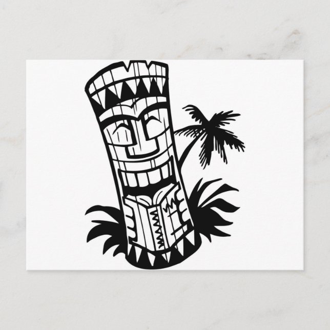 HAWAIIAN TIKI BAR ART POSTKARTE (Vorderseite)