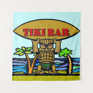 Hawaiian Tiki Bar, Text hinzufügen Wandteppich