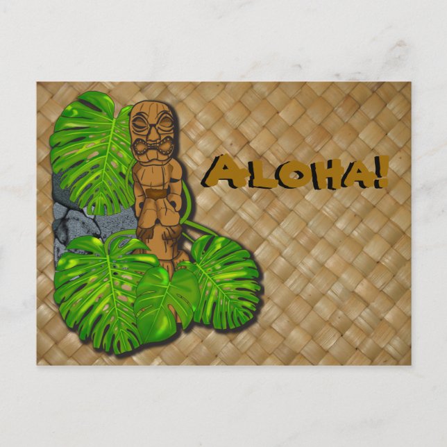Hawaiian Tiki Lauhala Postcard 2 Postkarte (Vorderseite)