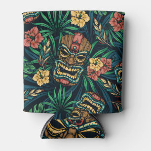 Hawaiian Tiki Mask tropisches Muster Dosenkühler