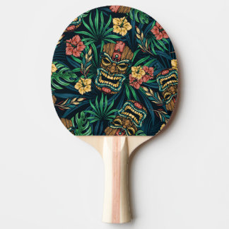 Hawaiian Tiki Mask tropisches Muster Tischtennis Schläger