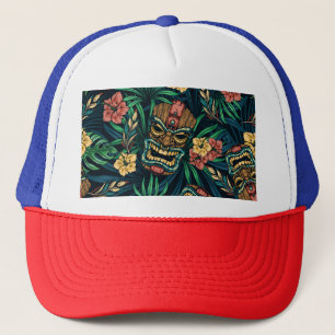 Hawaiian Tiki Mask tropisches Muster Truckerkappe