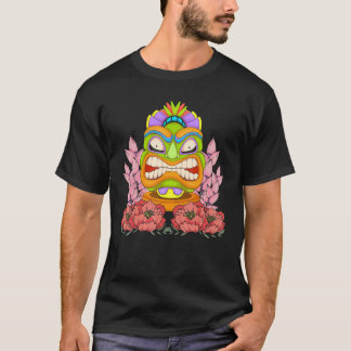 Hawaiian Tiki Maske Polynesische Statue Luau Totem T-Shirt