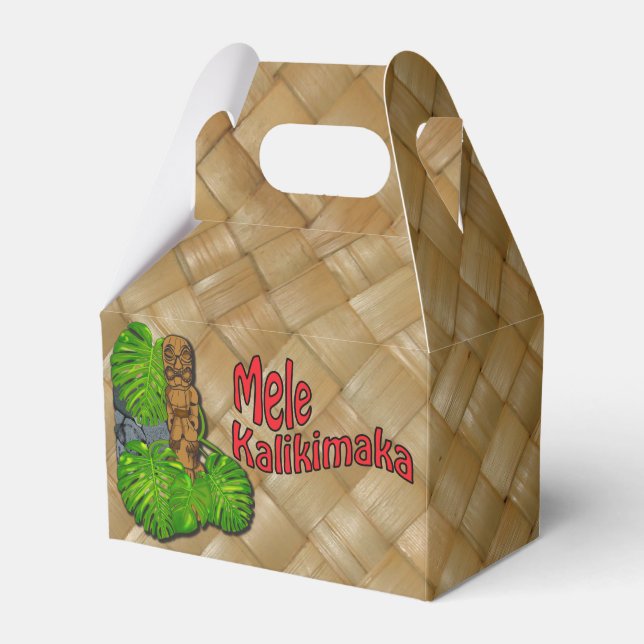 Hawaiian Tiki Mele Kalikimaka Christmas Favor Box Geschenkschachtel (Vorderseite)
