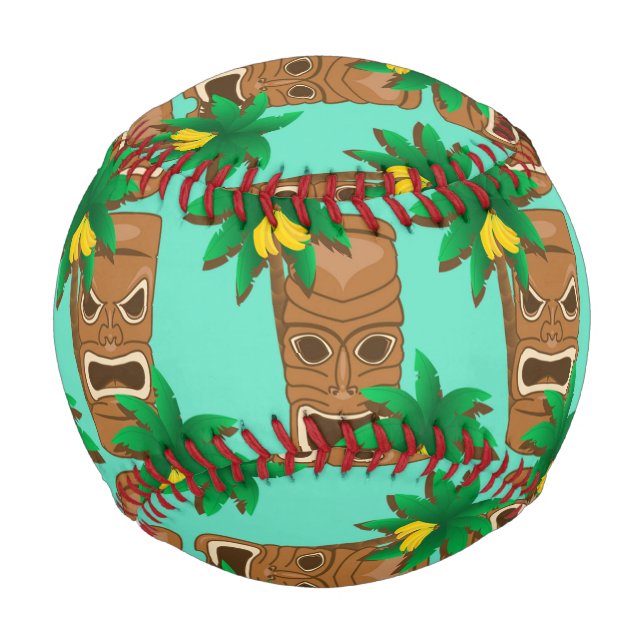 Hawaiian Tiki Repeat Pattern Baseball (Vorderseite)