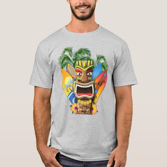 Hawaiian Tiki Surfing T-Shirt (Vorderseite)