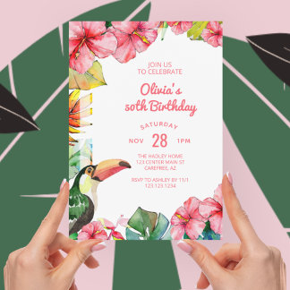 Hawaiian Tropical 50. Geburtstag Einladung