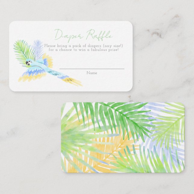 Hawaiian Tropical Birds Babydusche Windeln Windeln Begleitkarte (Vorne/Hinten)