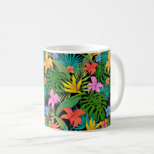 Hawaiian Tropical Floral Palm Blätter Kaffeetasse