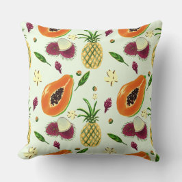 Hawaiian Tropical Fruit Pattern Throw Pillow Cream Kissen