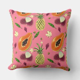 Hawaiian Tropical Fruit Pattern Throw Pillow Kissen
