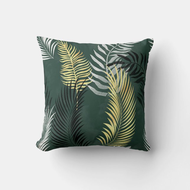 HAWAIIAN TROPICAL GREEN FERN PILLOW KISSEN (Vorderseite)