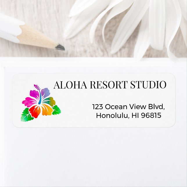 Hawaiian Tropical Hibiscus Return Address  (Von Creator hochgeladen)