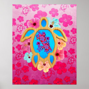 Hawaiian Tropical Honu Poster