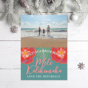Hawaiian Tropical Island Holiday Hibiskus Palm Feiertagskarte