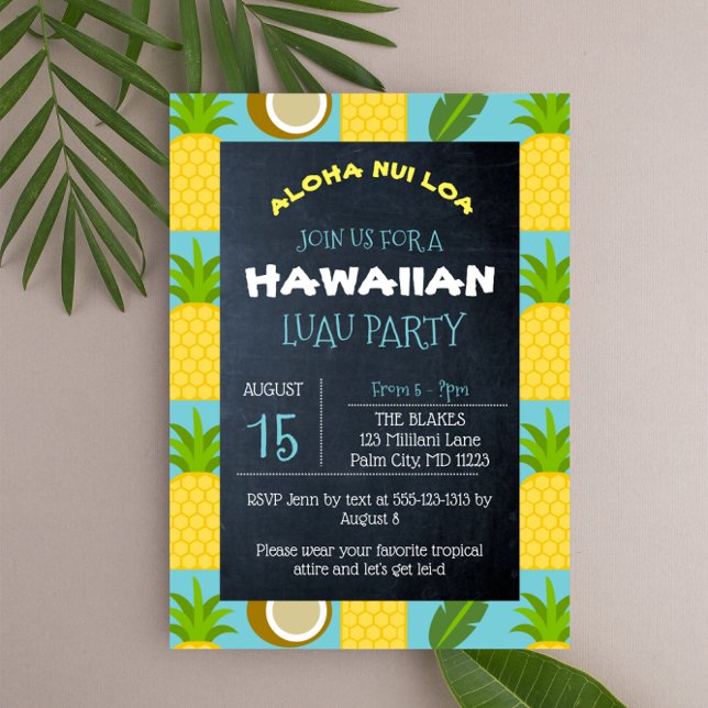 Hawaiian Tropical Luau Party Einladung (Von Creator hochgeladen)