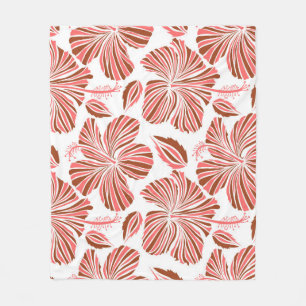 Hawaiian tropical natural floral in brown colors. fleecedecke