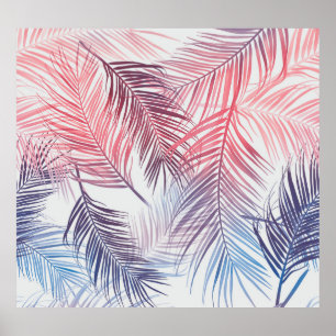 Hawaiian Tropical Palms: Stilvolle nahtlose Palmen Poster