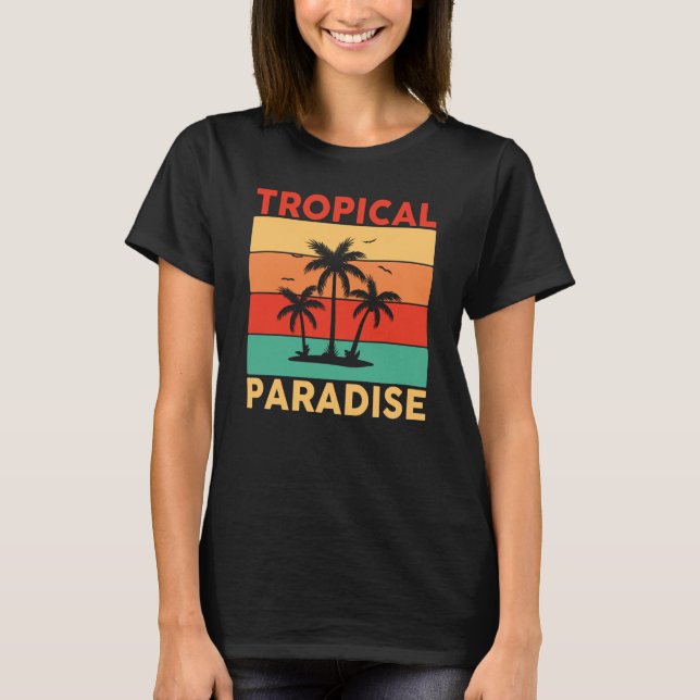 Hawaiian Tropical Paradise Hawaii Pineapple Tiki T-Shirt (Vorderseite)