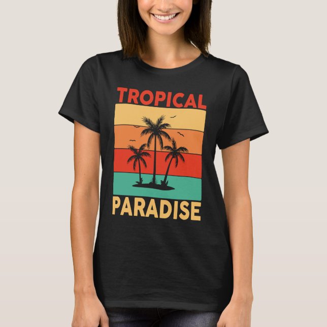 Hawaiian Tropical Paradise Hawaii Pineapple Tiki T-Shirt (Vorderseite)