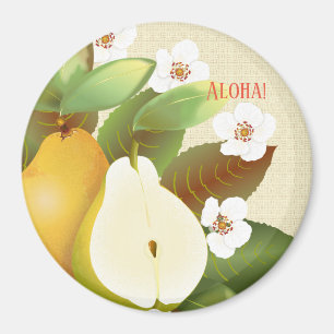 Hawaiian Tropical Pears Frucht Floral Botanisch Magnet