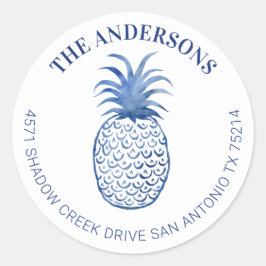 Hawaiian Tropical Pineapass Rücksendeadresse-Etike Runder Aufkleber