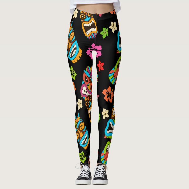 Hawaiian Tropical Print Leggings (Vorderseite)