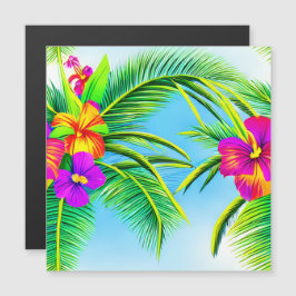 Hawaiian Tropical Seamless Pattern Magnetkarte