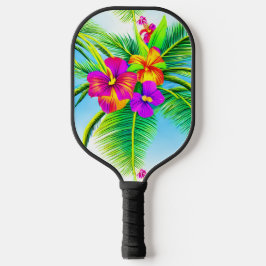 Hawaiian Tropical Seamless Pattern Pickleball Schläger