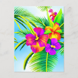 Hawaiian Tropical Seamless Pattern Postkarte