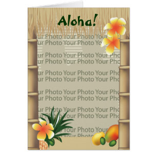 Hawaiian Tropical Tiki Hut Aloha Foto Frame Card