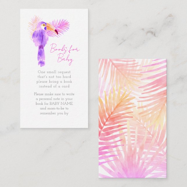 Hawaiian Tropical Toucan Babydusche Buchanforderun Begleitkarte (Vorne/Hinten)